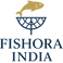 Logo of Fishora India with a fish and fishing net design on a white background